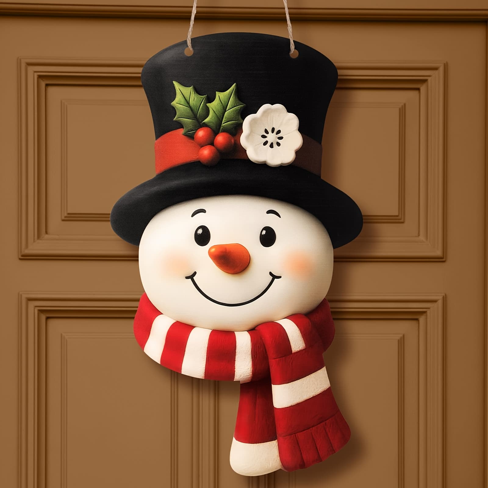 TEMU [christmas ] 1pc Christmas Winter Snowman Wooden Hanging Sign Farmhouse Countryside Christmas Door Welcome Wreath Decoration Christmas Party Indoor Outdoor Home Wall Window Front Door Decoration