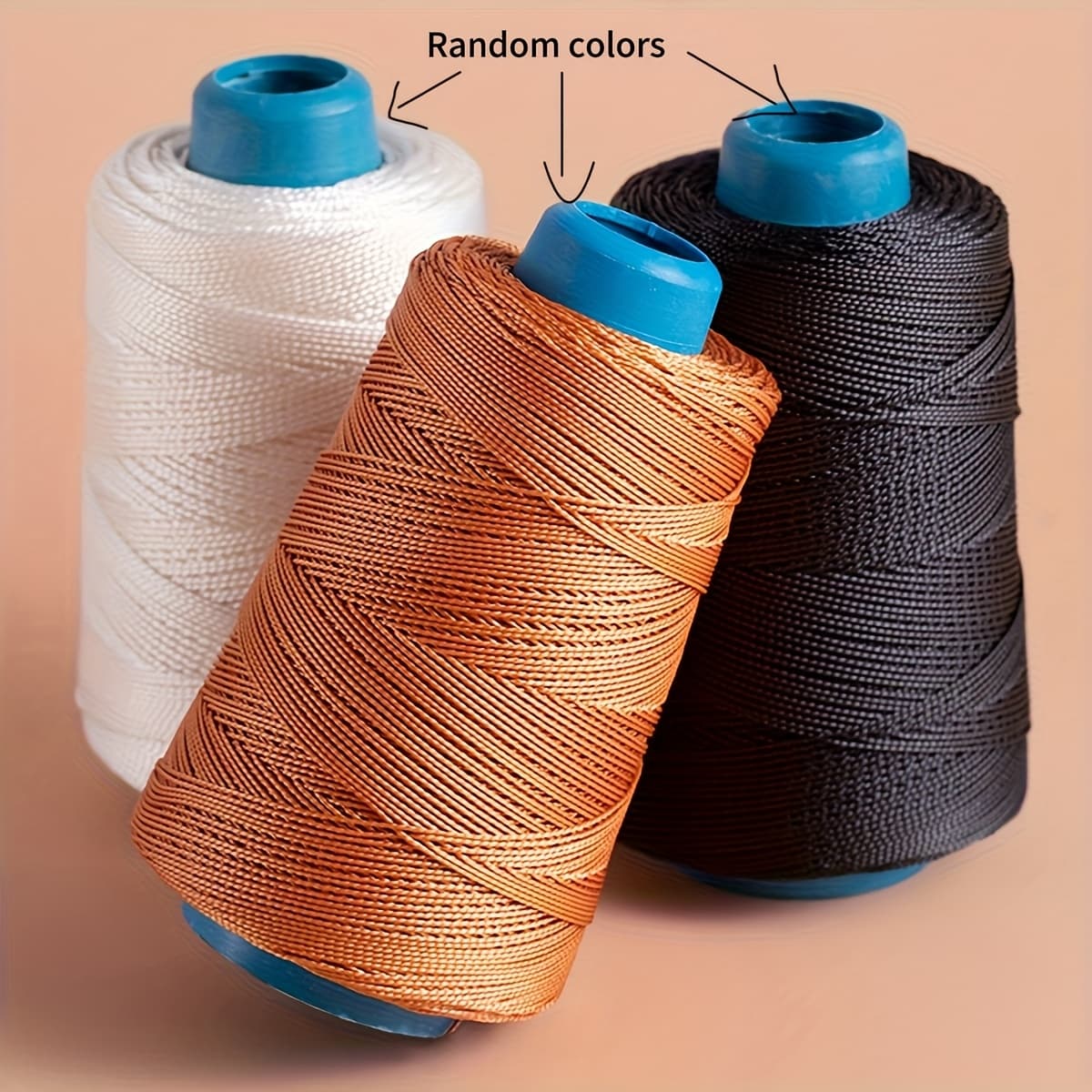 TEMU 3-pack Random Sewing Threads Durable Strong Nylon Leather Sewing Waxed Thread For Craft Repair Shoes Hand Stitching Sewing Tool- Black, White, Light Brown, Sewing Supplies Additions