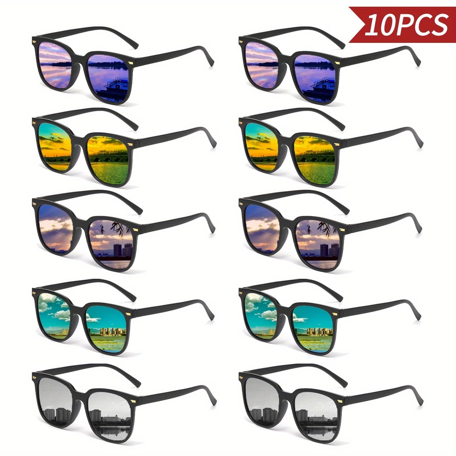 TEMU 10 Pairs Of Men's And Women's Polarized Sports, Lightweight, Suitable For Driving, And Other