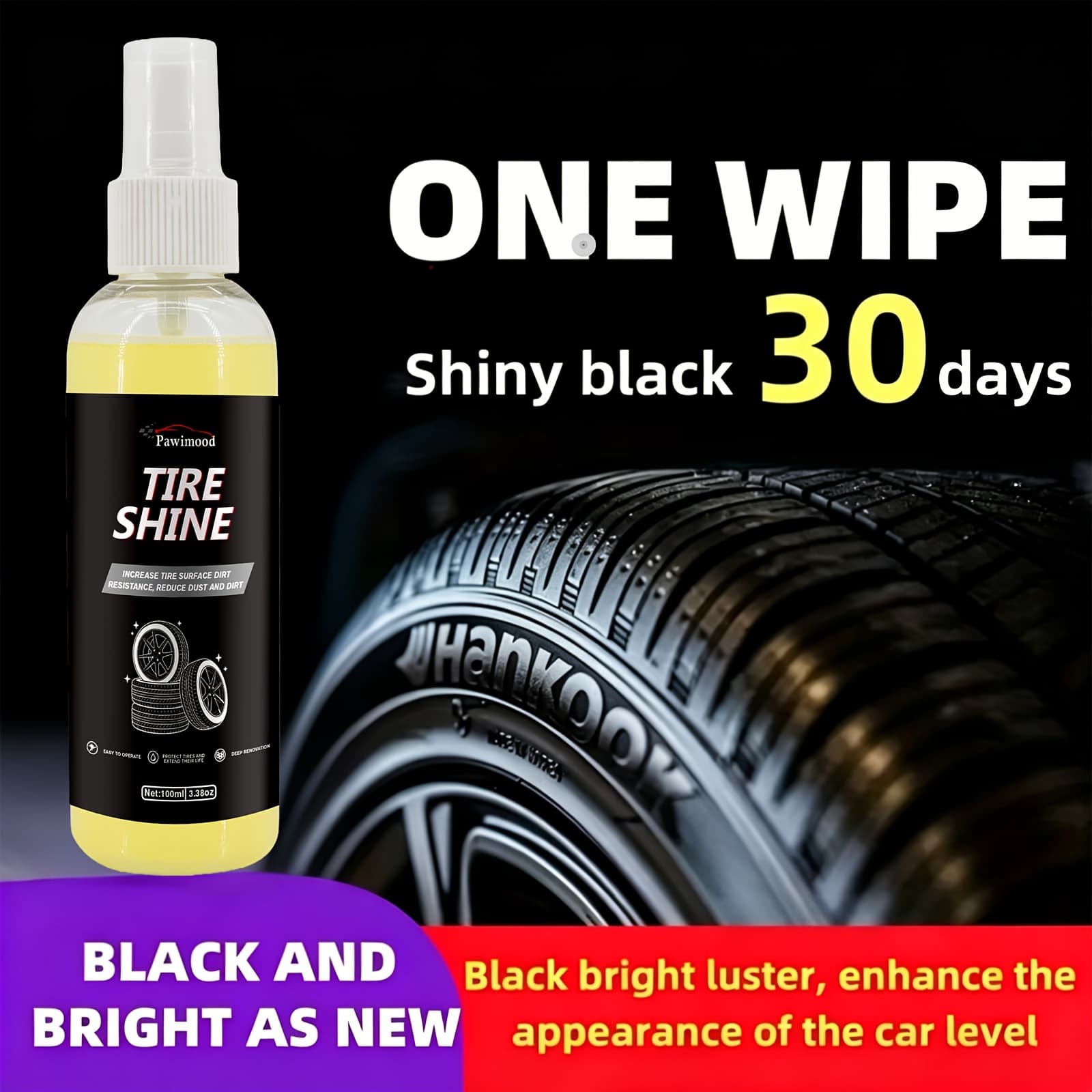 TEMU Car Tire Wax Tire Foam Water Repellent Maintenance Plastic Wax Anti-aging Car Rubber Maintenance Products /plastic Universal
