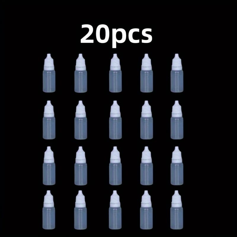 TEMU 20pcs/set 10ml Empty Plastic Dropper Bottle Paint Beauty Squeezable Refillable Bottle Cosmetics Storage Wholesale