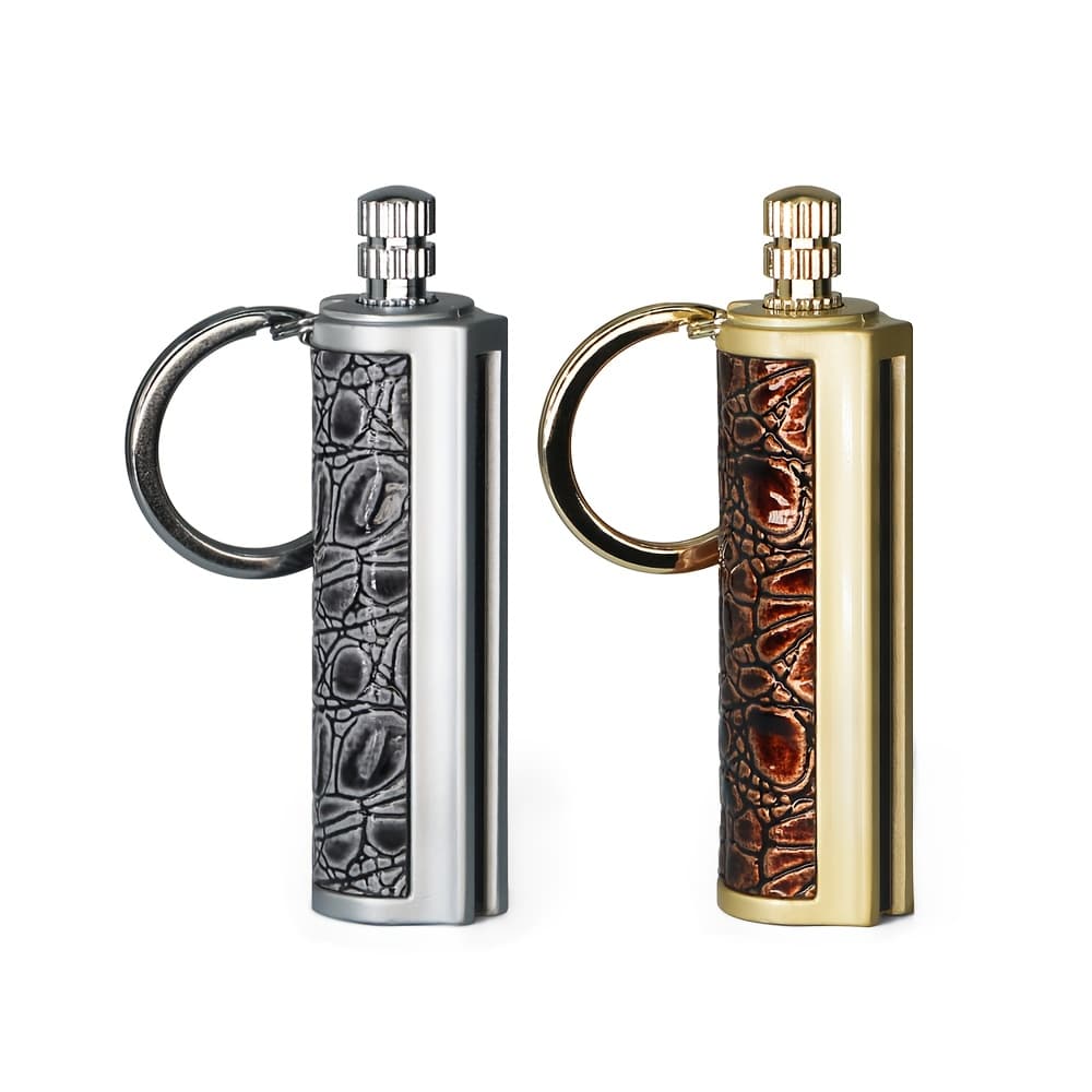 TEMU 2pcs/ Set Lighter Waterproof Flint Match Outdoor Camping Permanent Metal Match Keychain