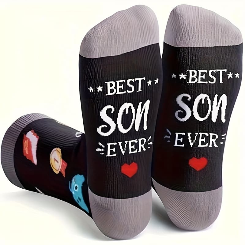 TEMU A Pair Of The Best Son Socks With English Letters For 2025