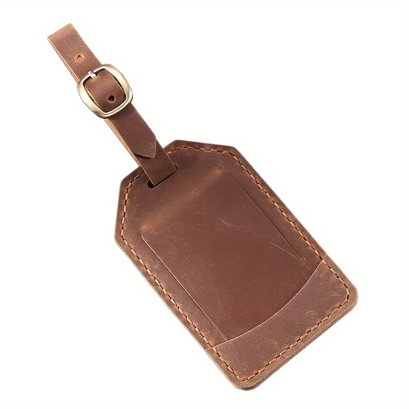 TEMU Top Layer Cowhide Airplane Pass Bag Hanging Tag