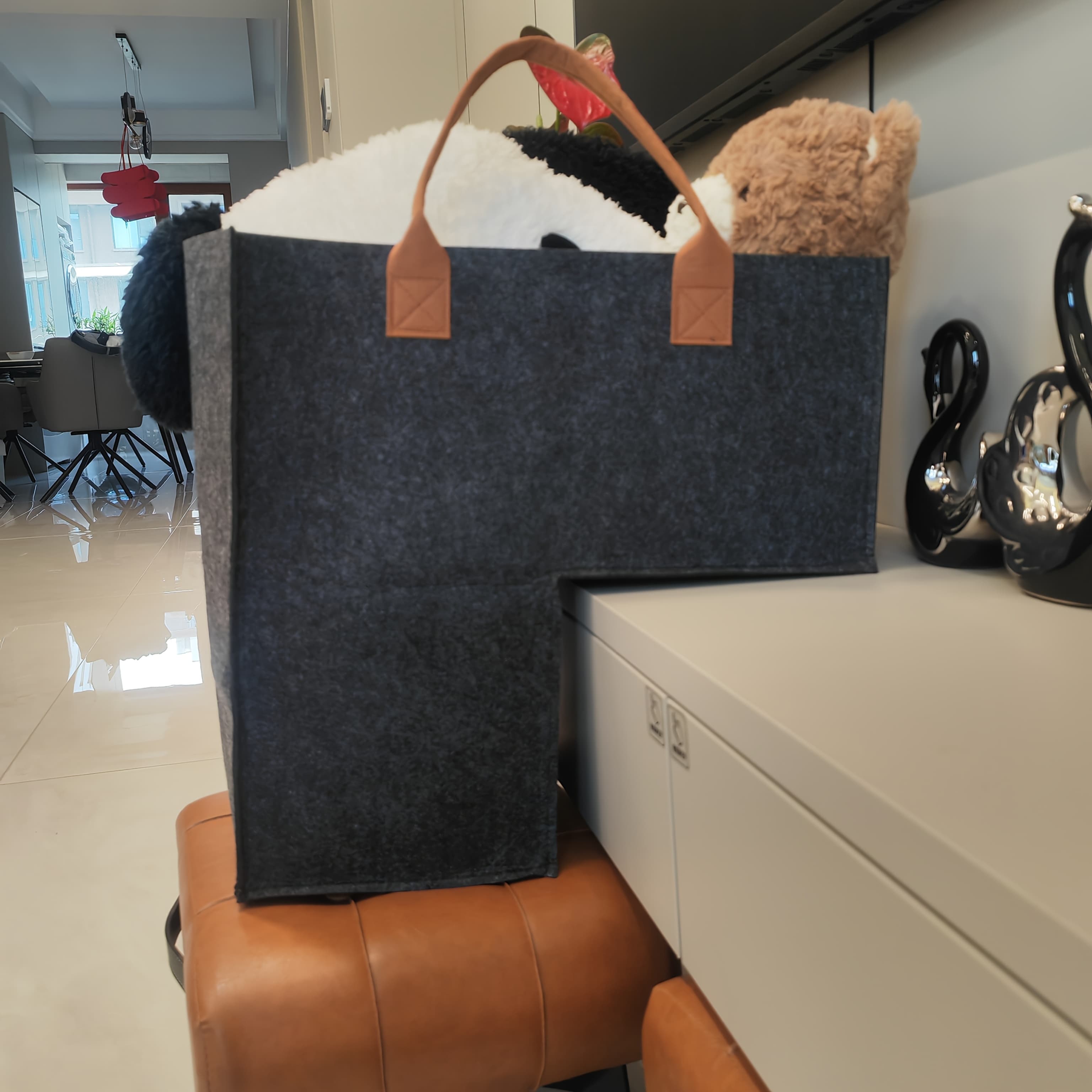 TEMU Home Large Felt Staircase Dirty Clothes Storage Basket, Laundry Baskets