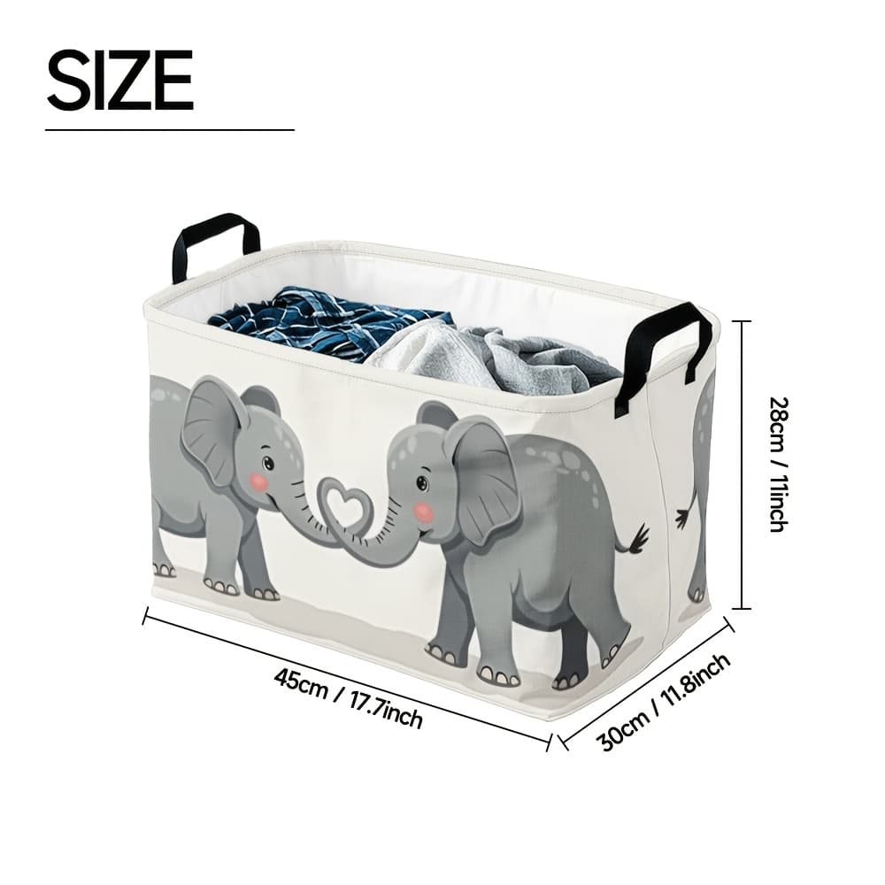 TEMU 1pc Of A Collapsible Rectangular Storage Basket Featuring A Cute , Ideal For Organizing Gifts, Office Supplies, Closet Items, Or Laundry