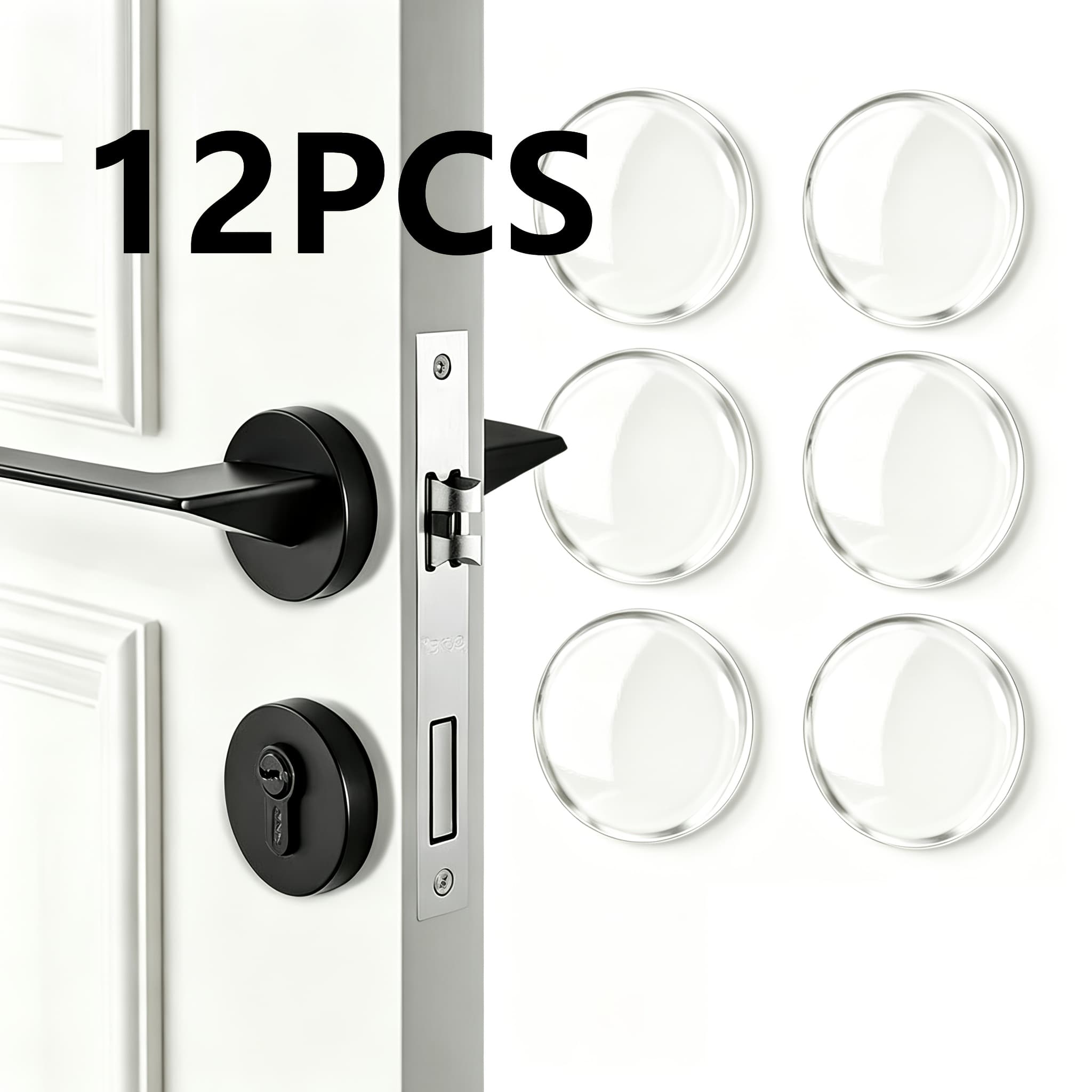 TEMU 12pcs Transparent Shock-absorbing Door Stops | Self-adhesive Wall Protectors, Household Anti-collision Door Stoppers, 12pcs Shock-absorbing Door Stops