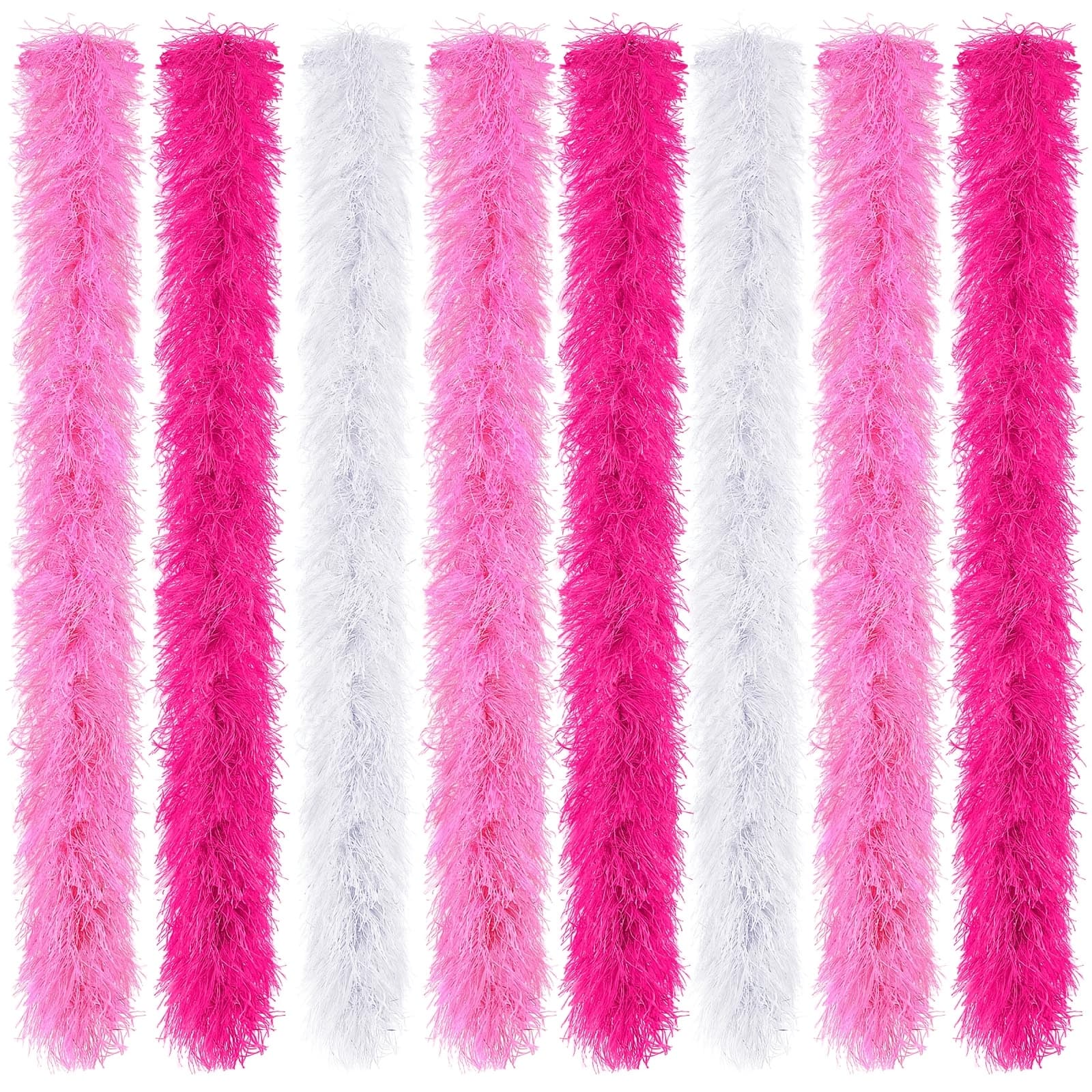 TEMU 8pcs Artificial Fluffy Boas Decoration For Wedding Costume Dress Tea Party Supplies( Ft)