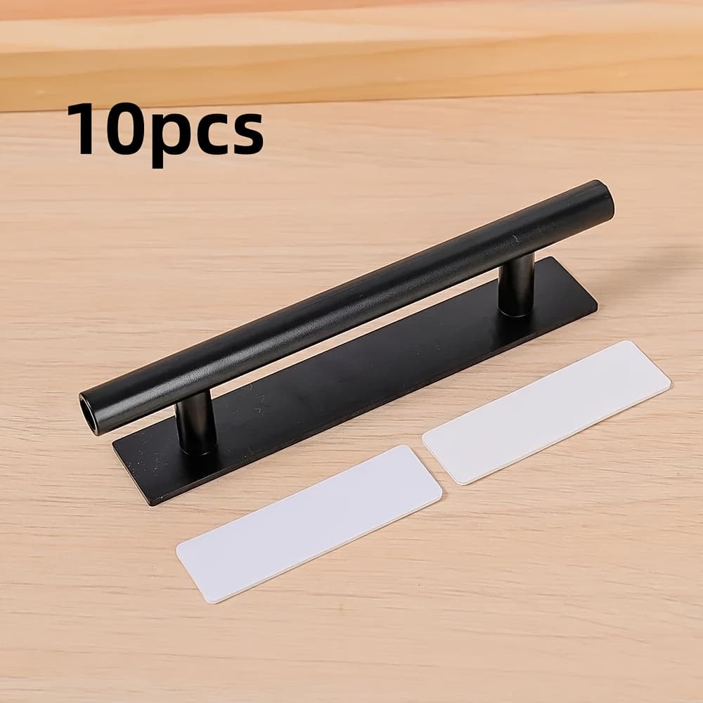 TEMU 10pcs Self-adhesive Plastic Door Handles - Easy To Stick, , 3.5cm Width, 15.5cm Length, Space-saving Storage Knobs, Multiple Colors , Abs Material, Suitable Cabinet Sliding/, Suitable All Users