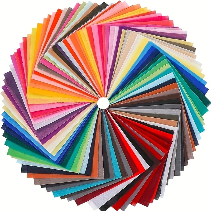 TEMU 70pcs 10.16 X 10.16cm / 4 X 4in Multicolored Polyester Fabric Assortment, Pre-cut Squares For Sewing Crafts, Quilting, , Diy Scrapbooking, Wall Decor, Gift Wrapping, And Craft Projects