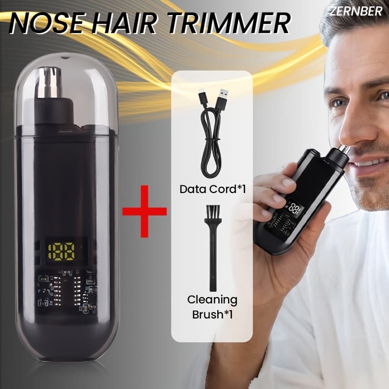 TEMU Usb Rechargeable Men's Nose And Ear Hair Trimmer Portable Electric Nose Hair Clipper Lithium Battery Mini Fast Charging Via Computer And Car Usb Ports