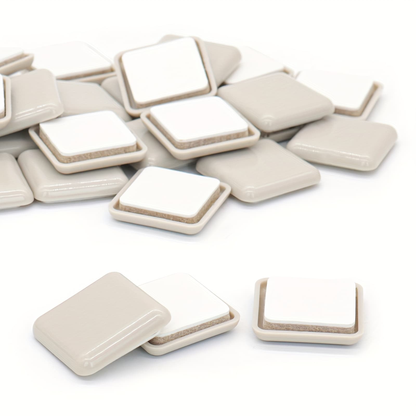 TEMU 32pcs Square Furniture Sliders - Adhesive, " Carpet Grips For & Floor Protection