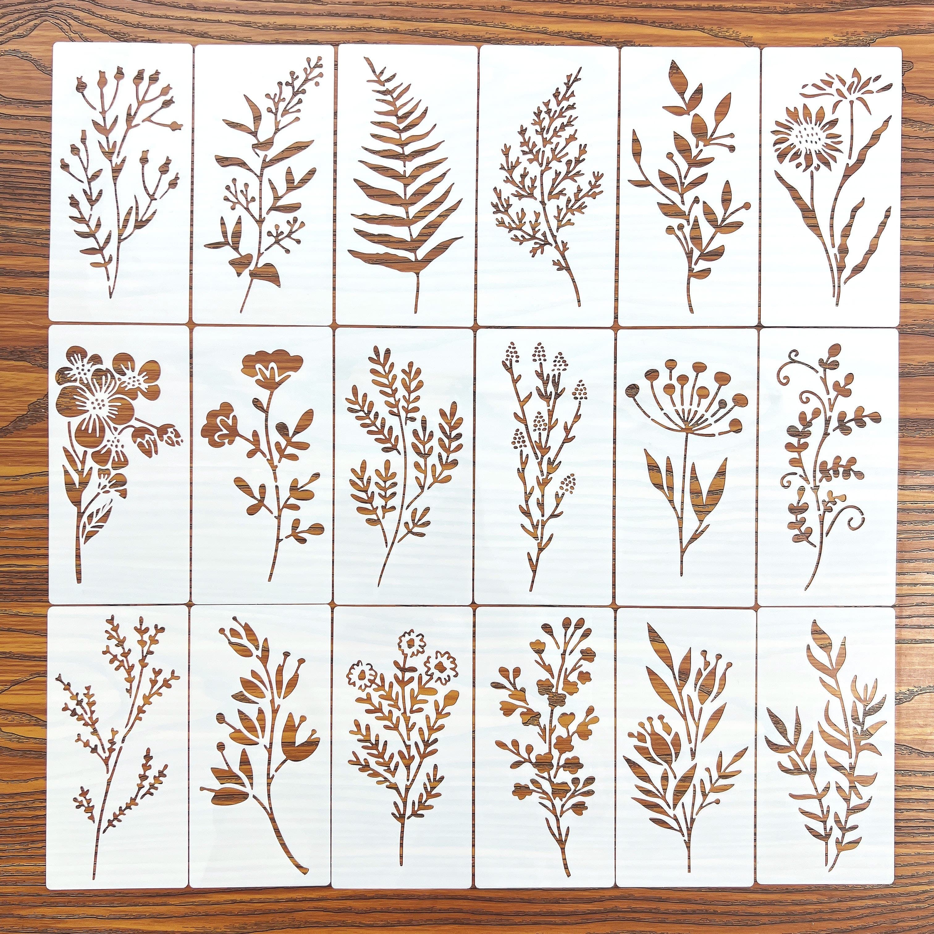TEMU 18pcs Painting Stencils, Reusable Plastic Templates For Wood, Fabric, Paper - Craft Supplies For Spray Painting And Doodling