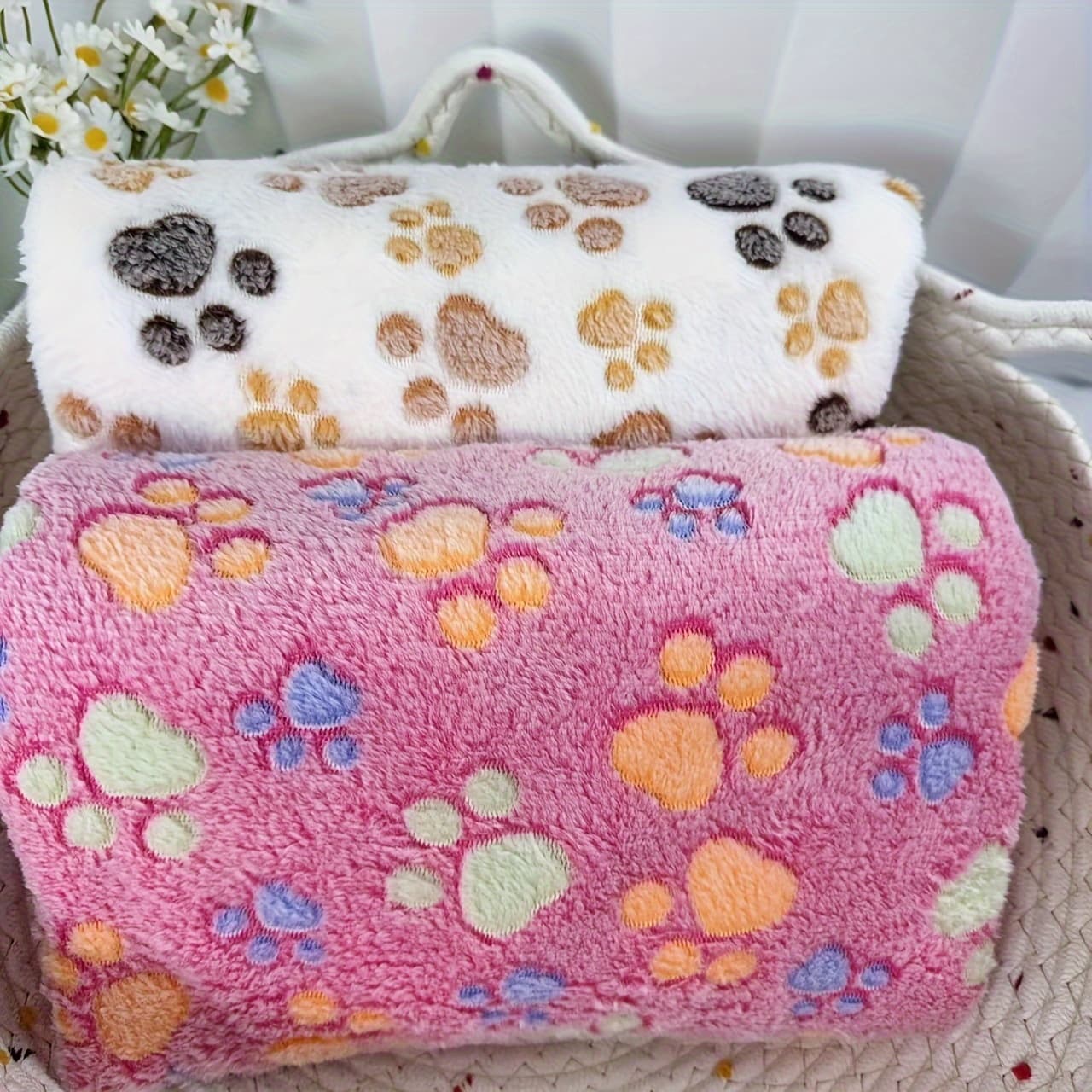 TEMU 2pcs Flannel Pet Blanket, Machine Washable, Suitable For Small, Medium, And Large Dogs, Dog Bed And Furniture Protector