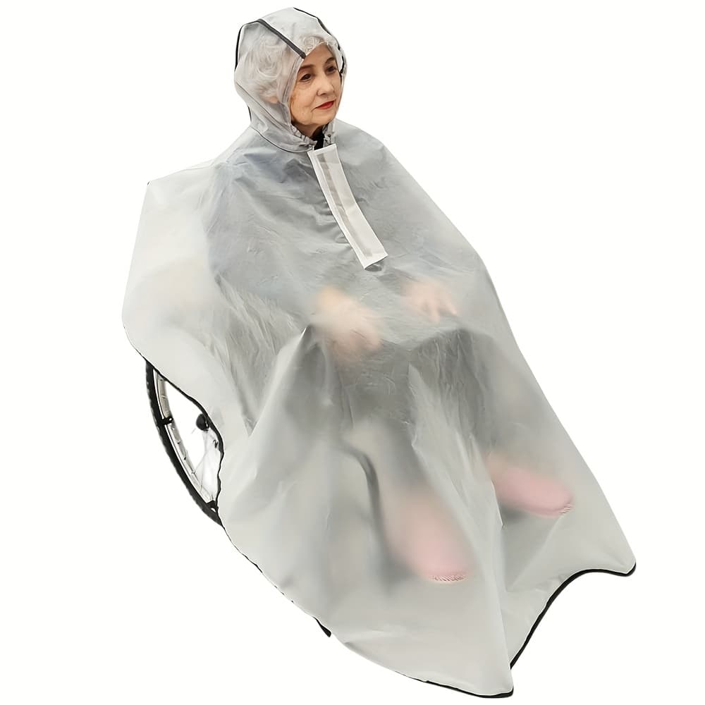 TEMU Wheelchair Waterproof Raincoat With Hood For Disabled Individuals, Wheelchair Covers, Wheelchair Accessories