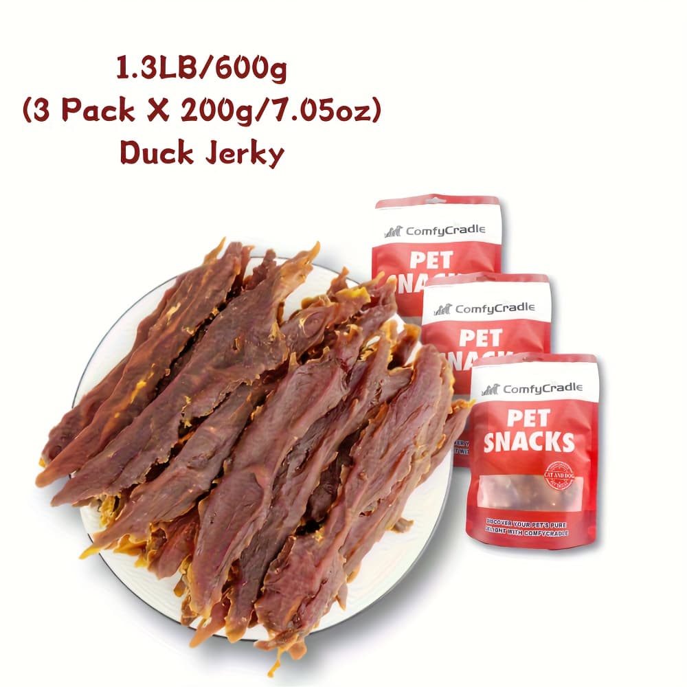 TEMU 3-pack (3 X 200g/7.05oz) Duck Jerky Dog Treats For Small, Medium, Large Dog, Made With Duck - Healthy, , Dog Chews Long Lasting, And High Protein, , Perfect Training Reward Snack For Dogs