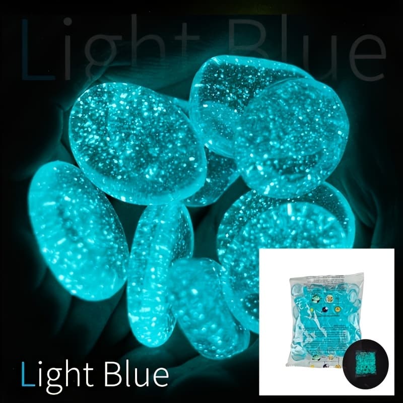 TEMU New 70pcs, Luminous Stones, Each With A Diameter Of 0.866 Inches, Garden -shaped Luminous Decorative Stones, Mini , Halloween, Christmas Potted Artificial Luminous Stones