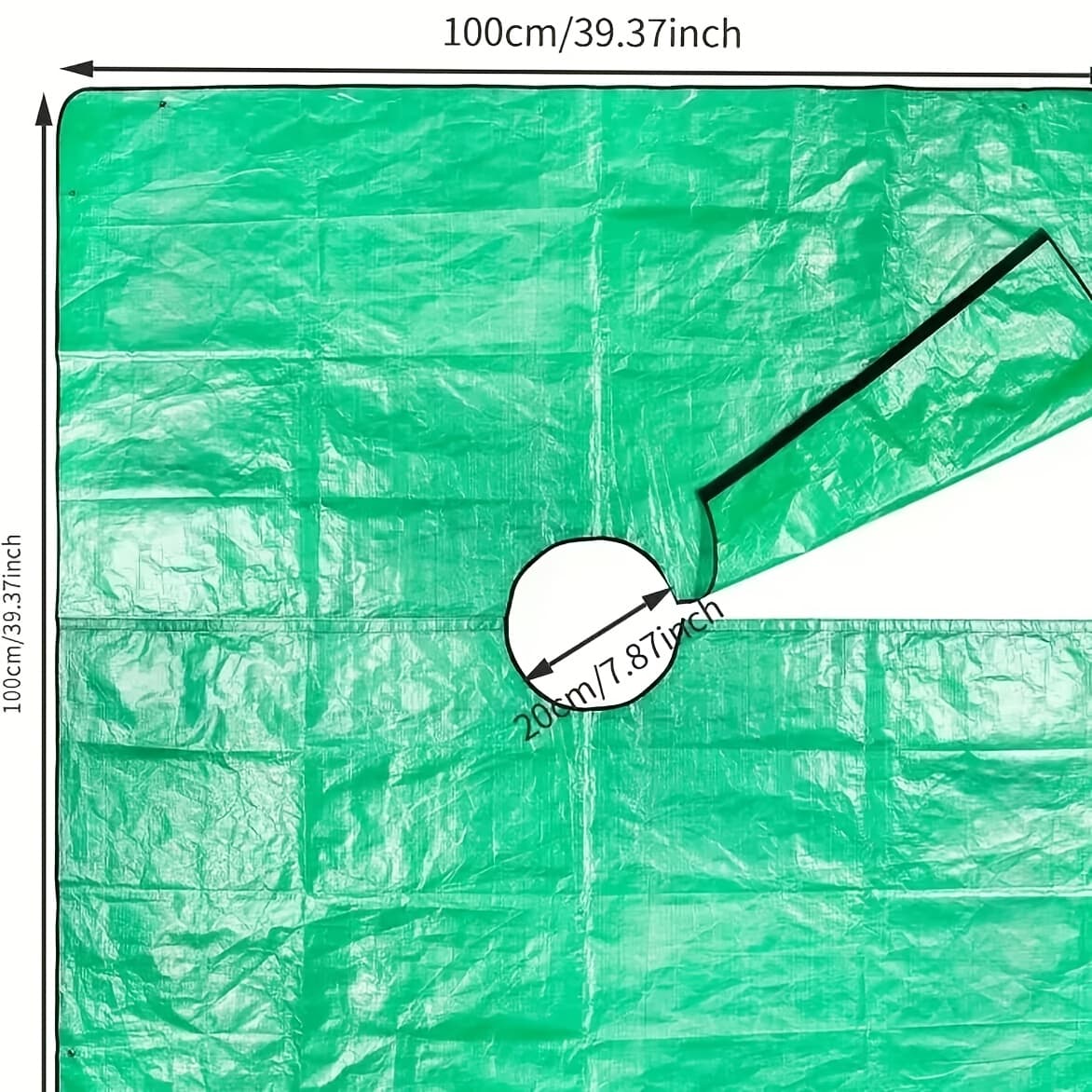 TEMU This Is A Type Of Asphalt Landscape Cover Designed For Trimming Around Houses, Measuring 100.0 Cm X 100.0 Cm, With .0 Cm Hole. It Includes Waterproof Catchers For Trimming Shrubs
