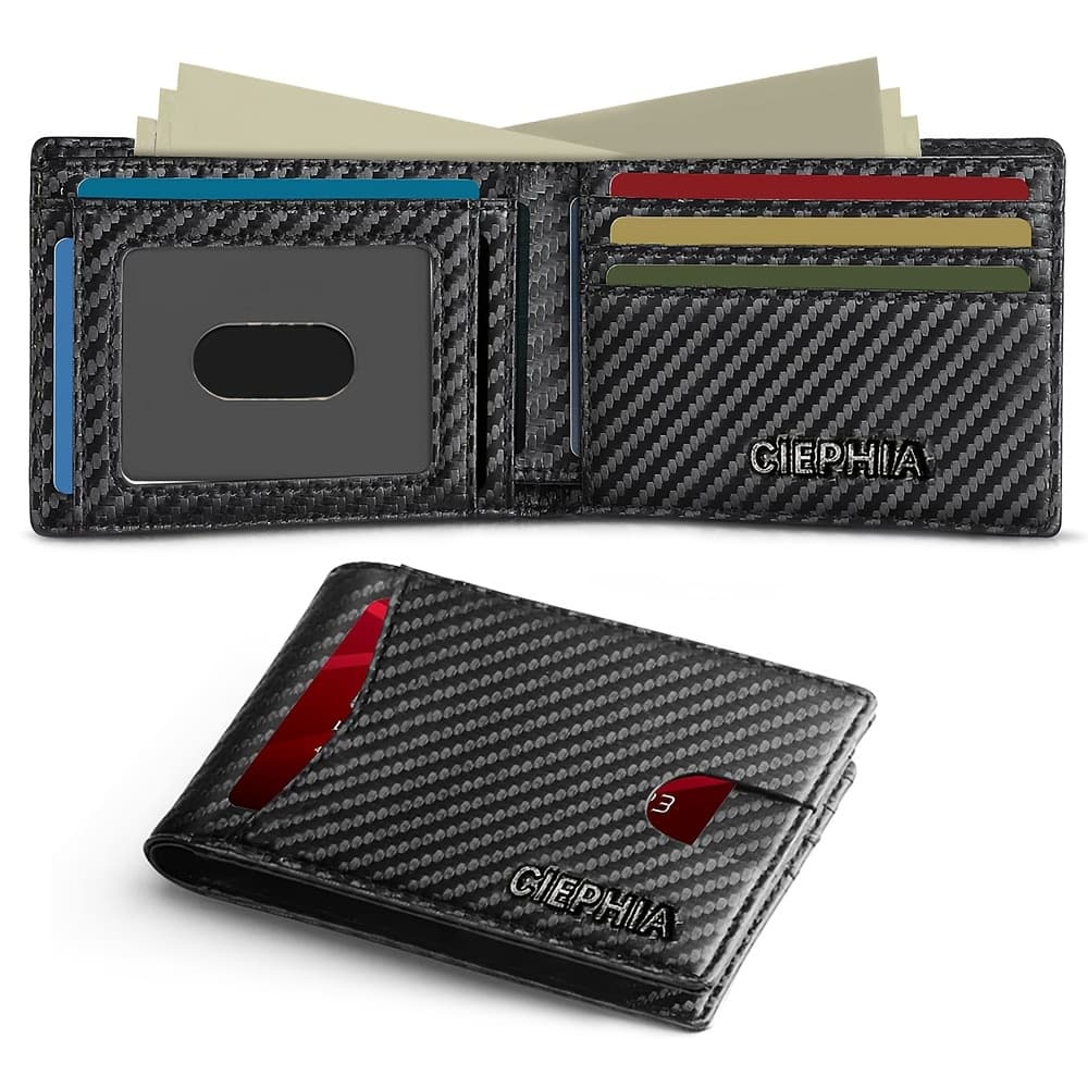 TEMU Bifold Thin Men's Wallet Rfid Blocking Minimalist Front Pocket Large Capacity Wallet For Men 11 Credit Card Holder For Dad