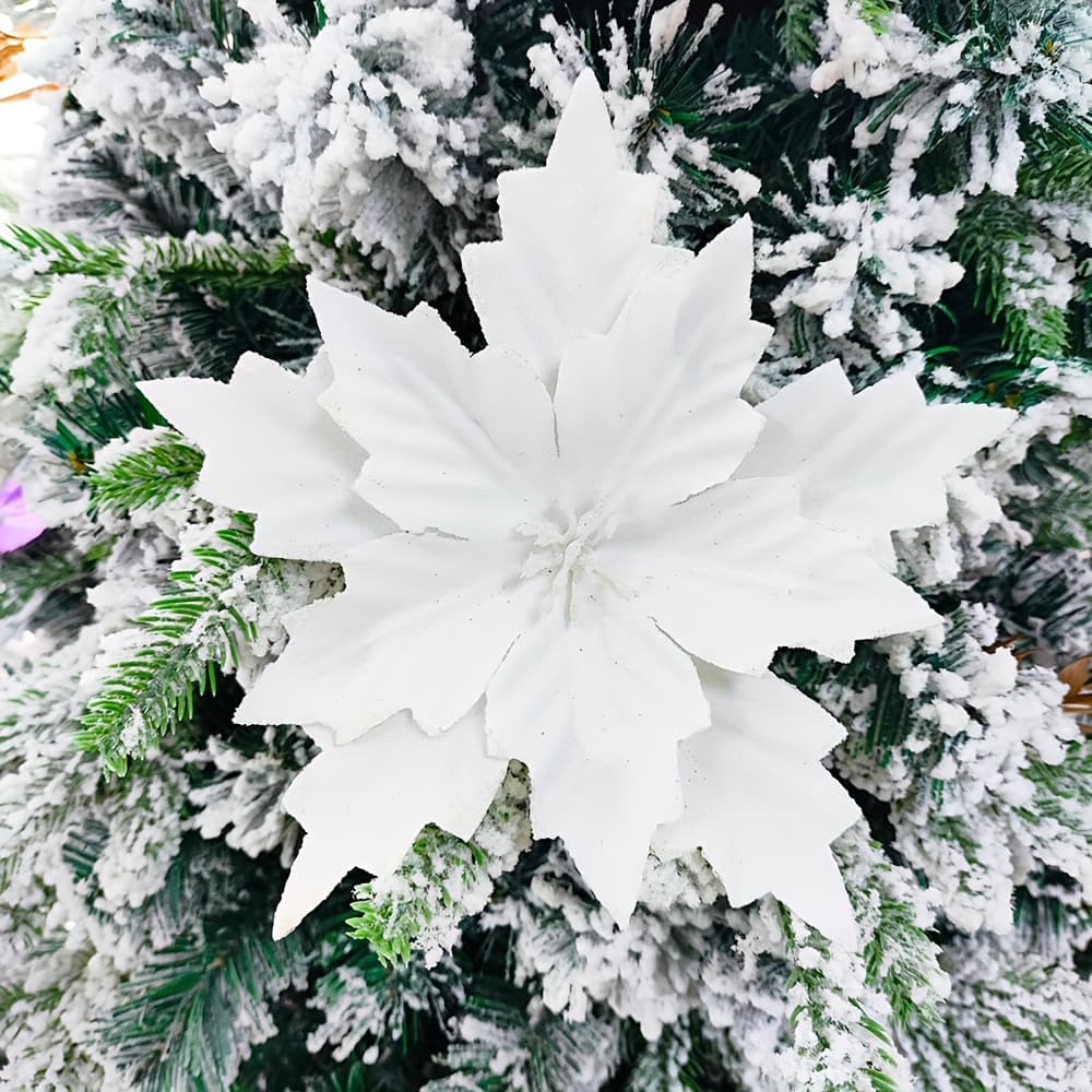 TEMU 10pcs Christmas Flowers 18cm/7.08inch Artificial Flowers For Christmas Tree Wreath Vine Decorations, Faux Flowers/plants