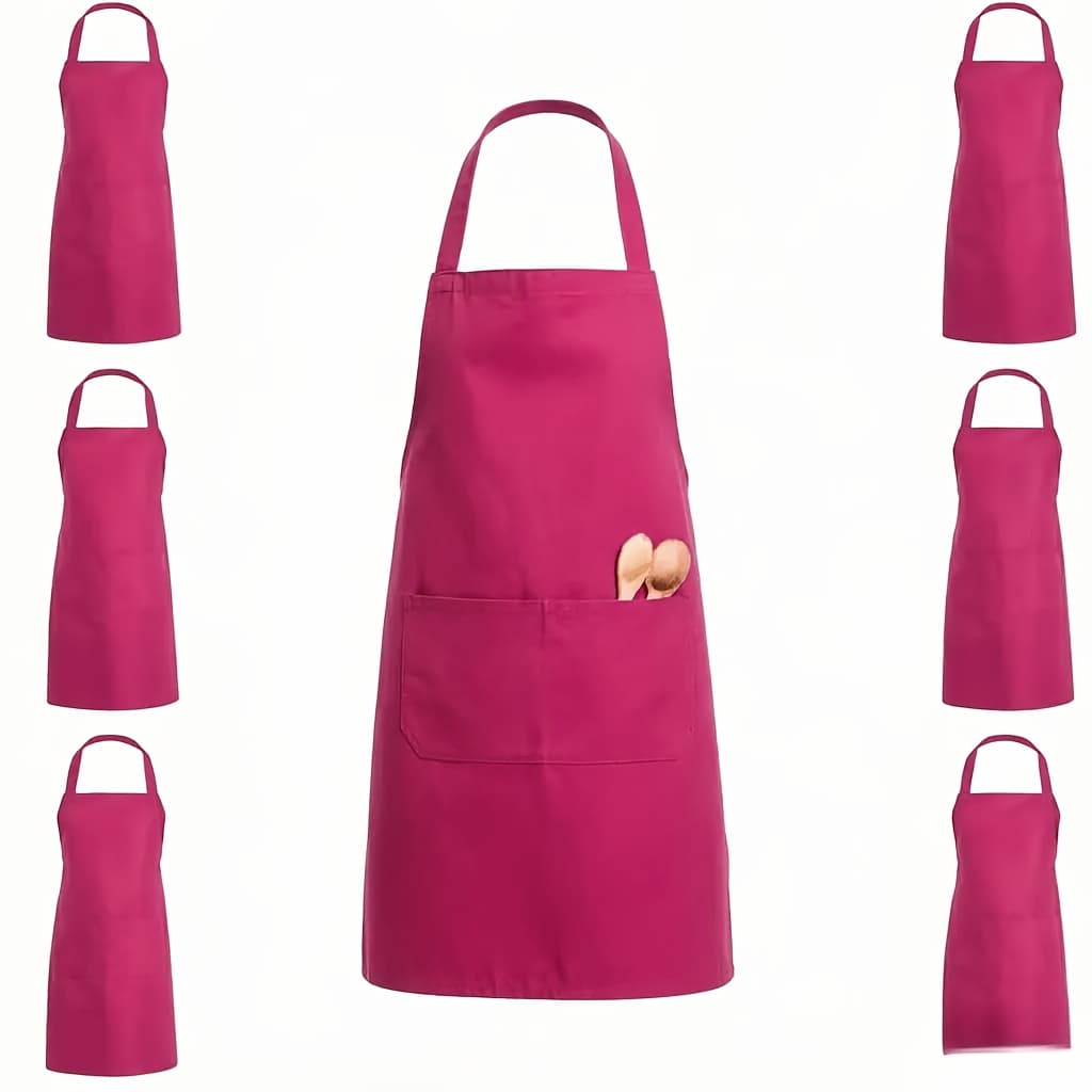 TEMU Adult Easy Purple Apron Wholesale- Unisex Chef Apron With 2 Pockets, Durable Polyester Canvas Material Suitable For Cooking, Baking, Restaurant, And Making| Design