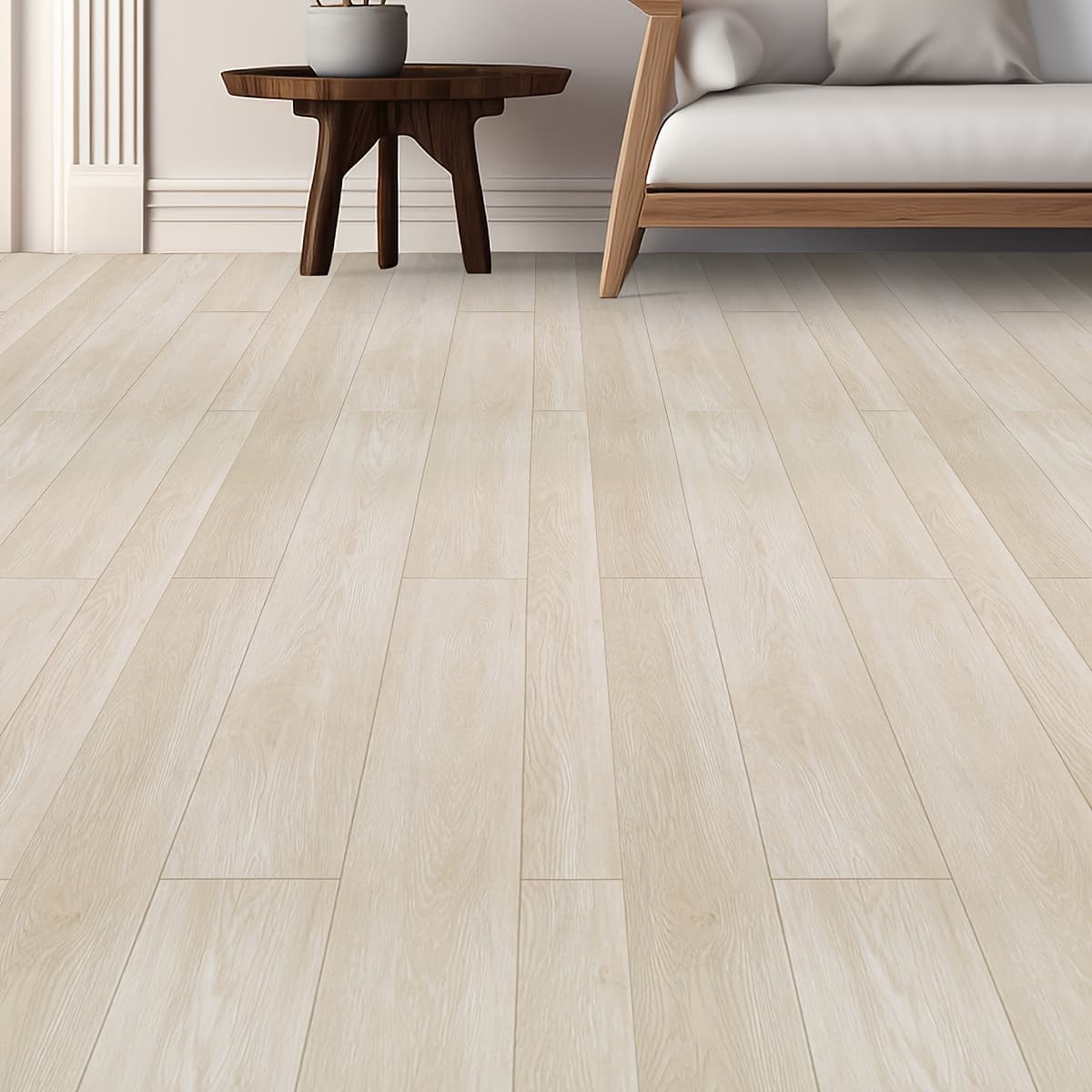TEMU 1pc Retro Thickened (thickness/0.34mm) Beige Wood Grain Wood Board Grain Frosted Decoration Room Background Anti Slip Waterproof Wear-resistant Wall Sticker Floor Sticker