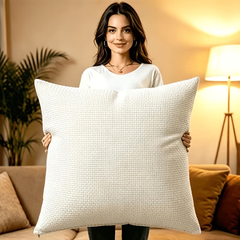 TEMU Brand-new Oversize Pillow Cover, Suitable For Living Room, Sofa, Bedroom, Bedside, Etc., With Zipper Closed And Machine Washable (excluding Pillow Core).