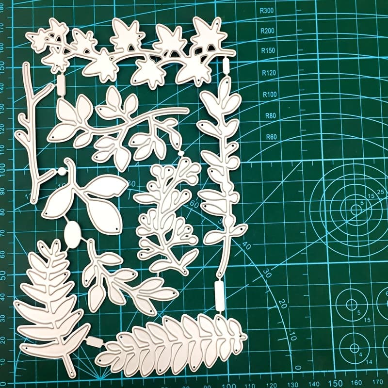 TEMU Metal Carbon Steel Knife Molds For Cutting And Embossing Paper With Branch And Leaf Designs