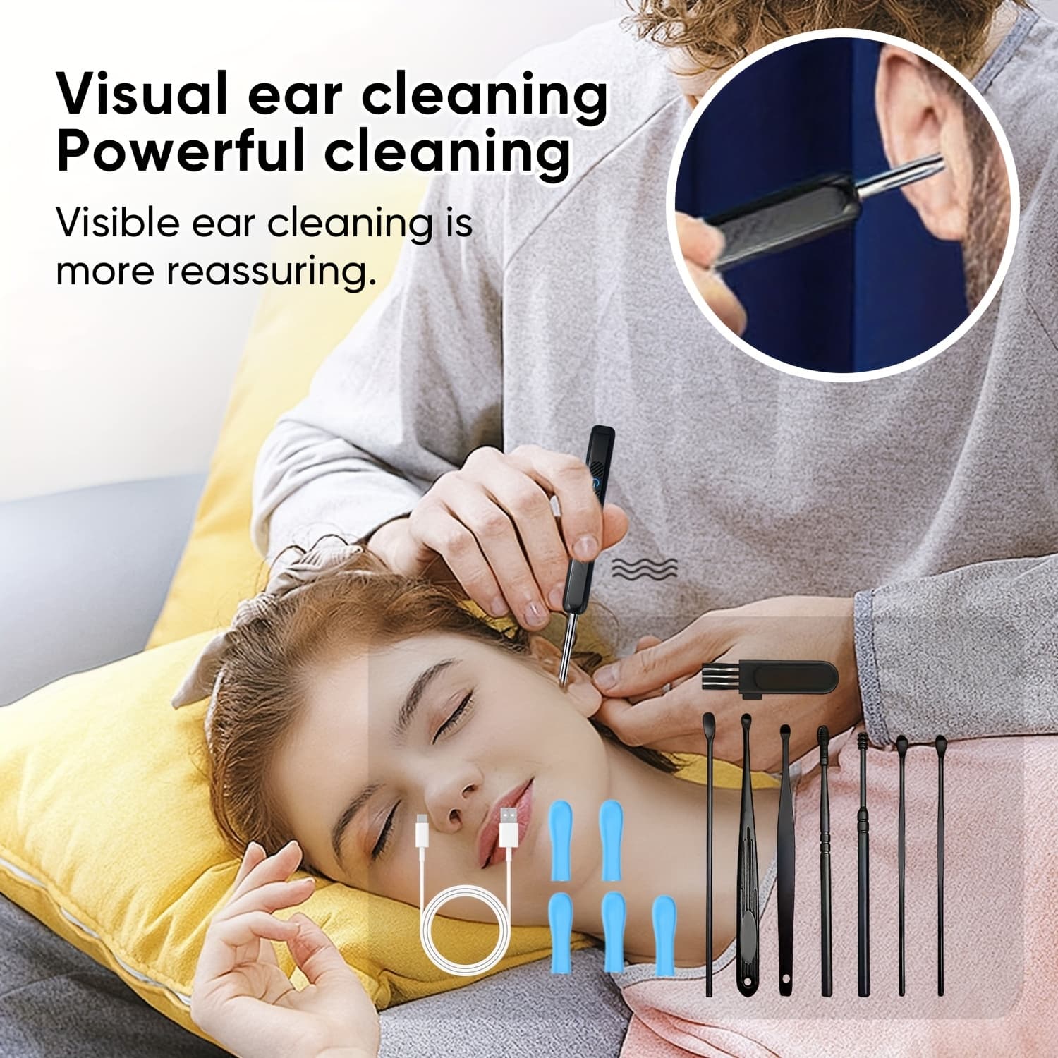 TEMU Wax Removal Tool - Wax Removal Kit - Cleaner With - 1080p Hd With 6 Spoons - Cleaner For Ios And , Best Gift For Family