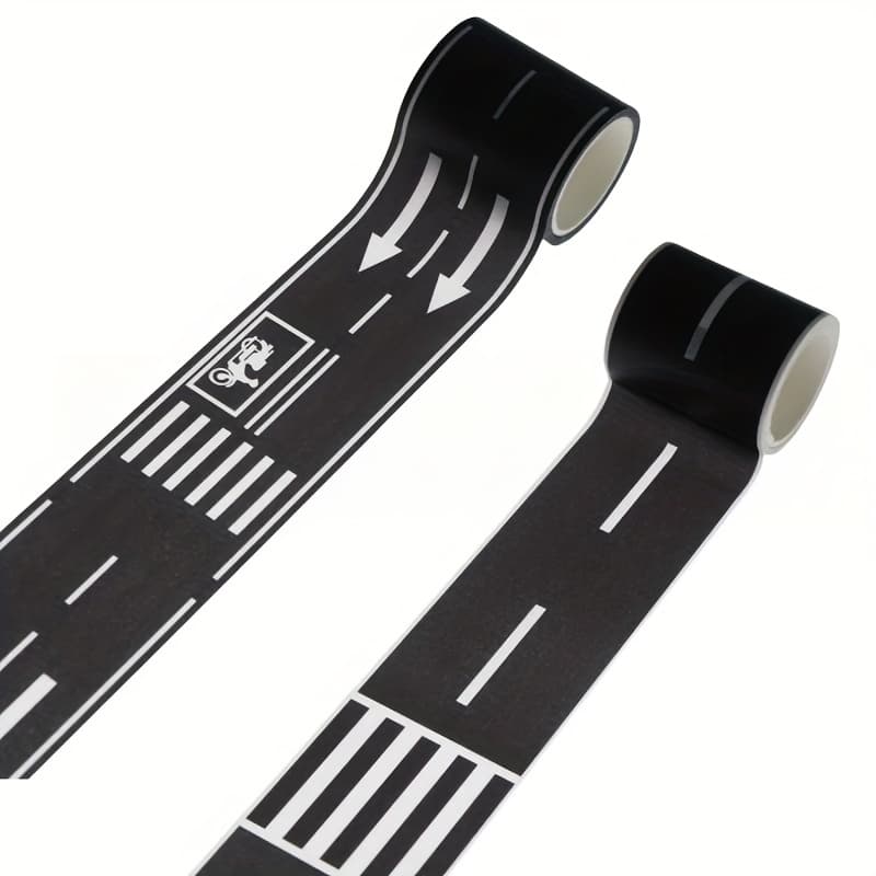 TEMU 2 Rolls Tape - Black Road Car Track Tape For Birthday Party Racing Party Decoration