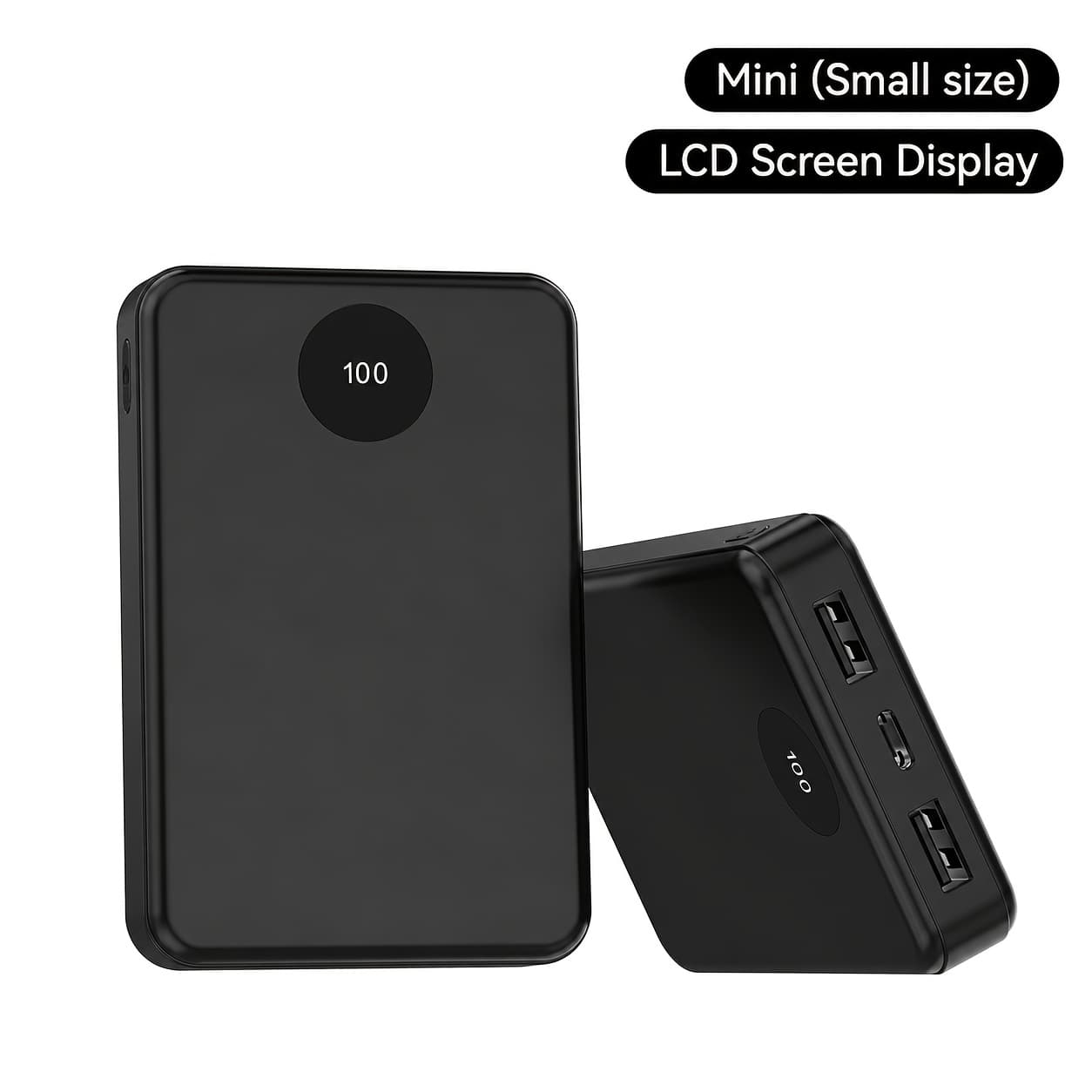 TEMU 10000mah Portable Power Bank, Lcd Digital Display, 2 Usb-a And Type-c Fast Charging, Multi-device Charging, Perfect For , Camping And Emergency, Compatible With Iphone Tablet