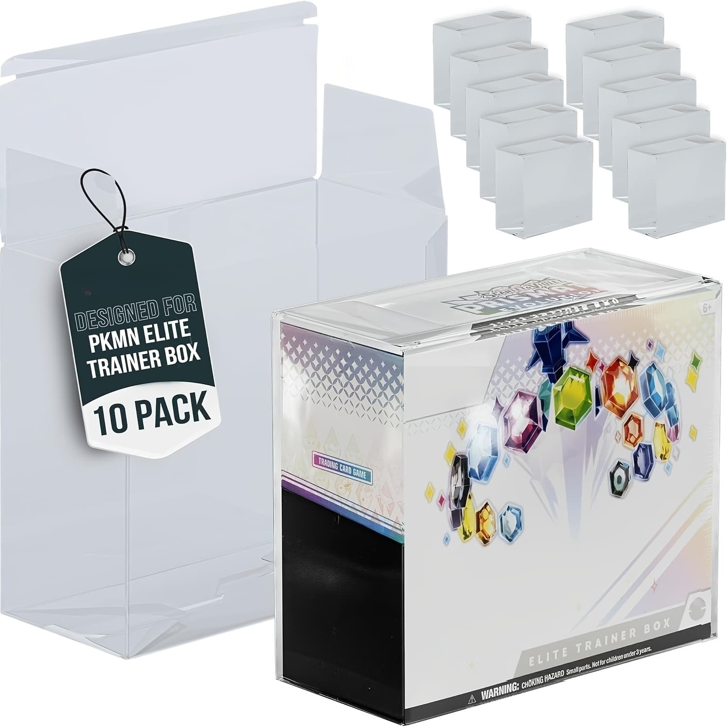 TEMU 10 Pack Etb Compatible For Box Protectors Case - Acid-free Plastic Display Box With Protective Film, Protective Cover Suitable For Trading Card Holders, Collector' Storage Case