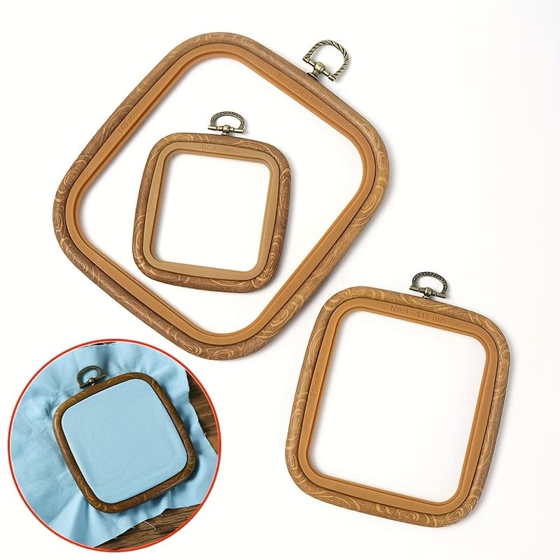 TEMU 1/2/3pcs Abs Square Embroidery Hoop Clip Frame Set, Universal Embroidery Ring, Embroidery Fixed Tool, For Embroidery, Quilting, Cross-, Punch Needle