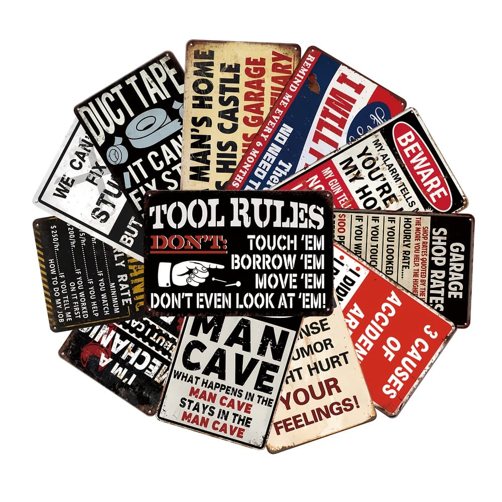 TEMU Set Of 12 Humorous Decorations For A Man Cave, Featuring Bar Signs And Plaques. Perfect For Enhancing The Ambiance Of A Garage, Café, Office, Kitchen, Or Home Bar, Measuring 12x8 Inches