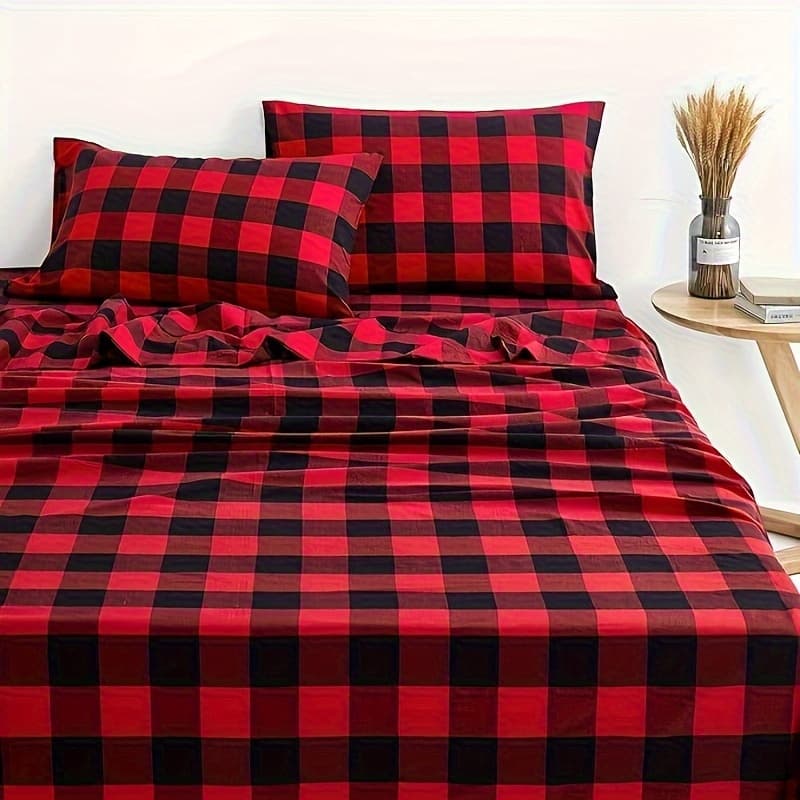 TEMU 3/4pcs Set Deep Pocket Printed Sheet Set - Breathable And Cool Sheets - Sheet Set - Soft, Wrinkle-resistant, Comfortable - Extra Deep Mattresses