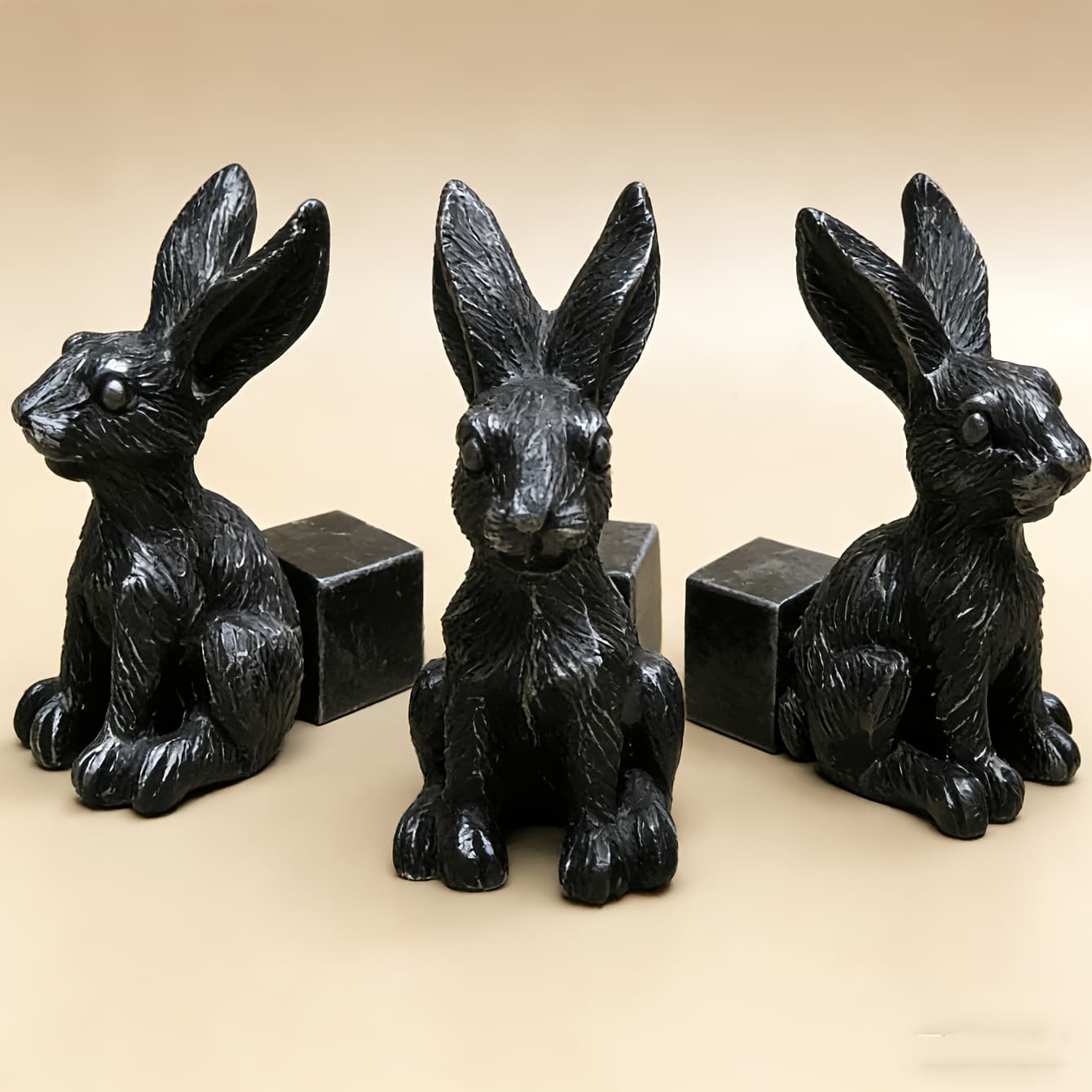TEMU 3pcs Animal-shaped Pot Feet Mat Set, Rabbit Decorative Pot Stand, Handmade Gardening Supplies, Natural Bonsai Decor (not A Toy For Children)