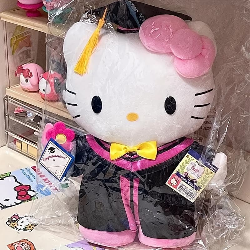 TEMU Officially Authorized For Hello Kitty Graduation Hat Dress-up - Women's Cartoon Doctor Hat And Bachelor's Uniform, Suitable For Photos And Parties Birthday, Graduation Gifts