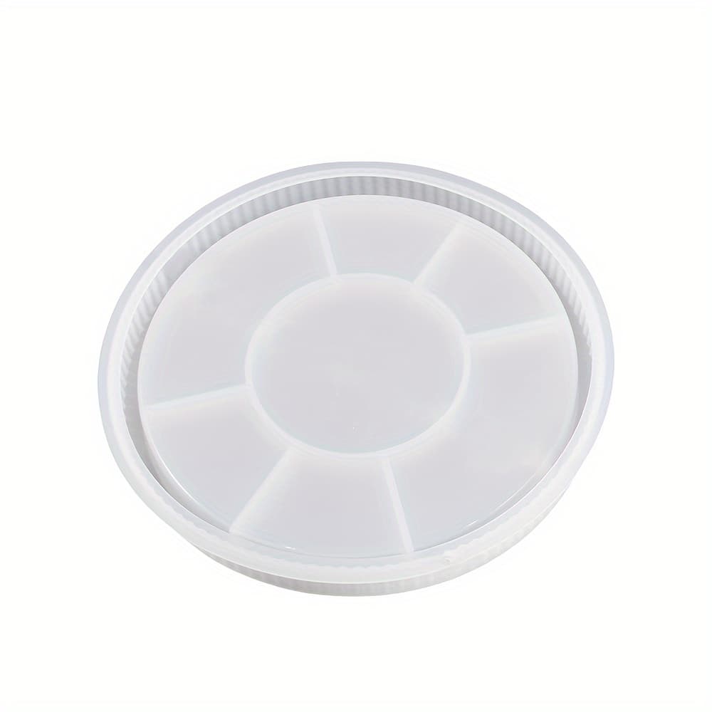 TEMU Round Tray Mold Resin Large Round Serving Tray Mold With Striped Edges Plate Silicone Epoxy Casting Mold For Agate Tray Serving Board Candle Holder Jewelry Storage Plate Fruit Tray Home Decor