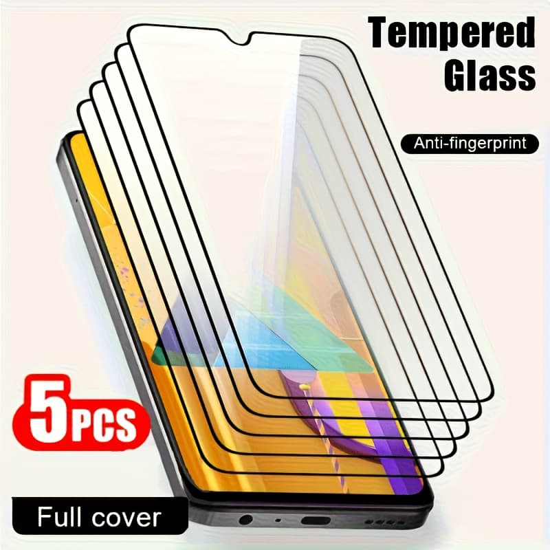 TEMU 5pcs Phone Screen Protector For For Galaxy A05/a05s Tempered Glass Protective Film A15/a15 5g/a25/a35/a55/a04/a04s/a04e/a04 Core/a14/a24 4g/a34/a54 5g Full Cover Glass Smartphone