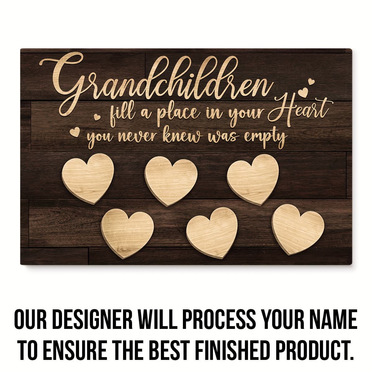 TEMU 2d Flat, 2d Flat, 2d Flat Grandchildren Fill A In Your Heart - Personalized Customized Canvas - Gift For Family