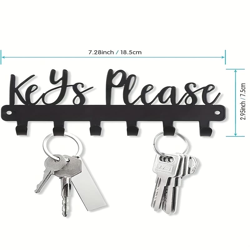 TEMU 1 Key Wall Mount, Black Metal Decorative Key Holder For Walls, , Entrances, And Offices