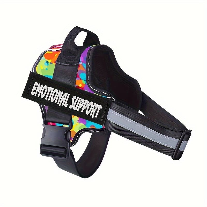 TEMU Essential Dog Harness For Emotional Support Dogs Reflective Adjustable No Choking Pet Vest Harness With Handle For Easy Walking And Training For Small, Medium And Large Dogs