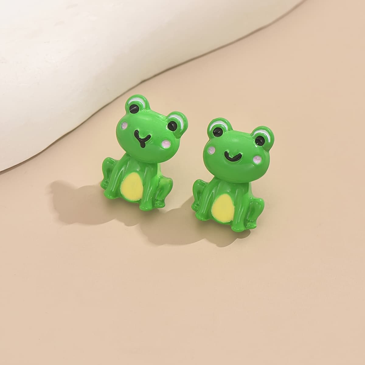 TEMU Cute Frog Stud Earrings Niche Design Sense Mini Animal