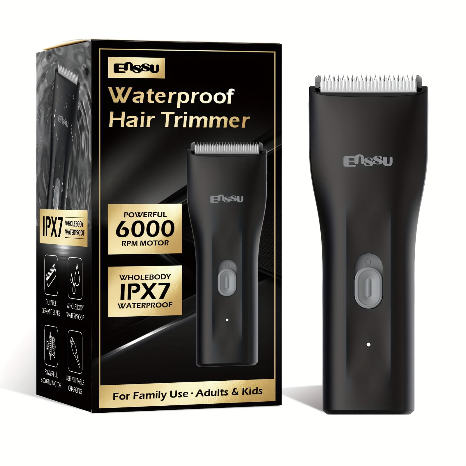 TEMU Ball Trimmer For Men - Ipx7 Body Hair Trimmer, Ceramic Blade, Lcd Battery Display, Replaceable Blade Head, Electric Groin & Pubic Shaver Es006
