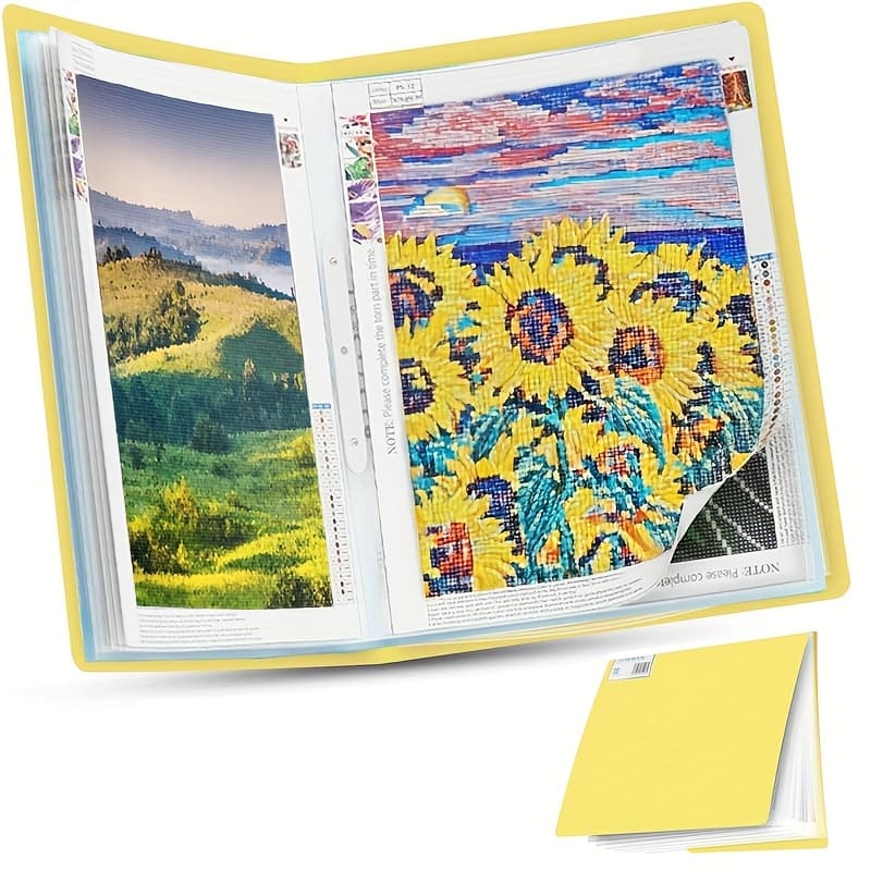 TEMU A3 Storage Book For Painting Additions, Featuring A Large Presentation Book For With 30 Pages, Designed As A Portfolio Folder For Diamond Painting Art