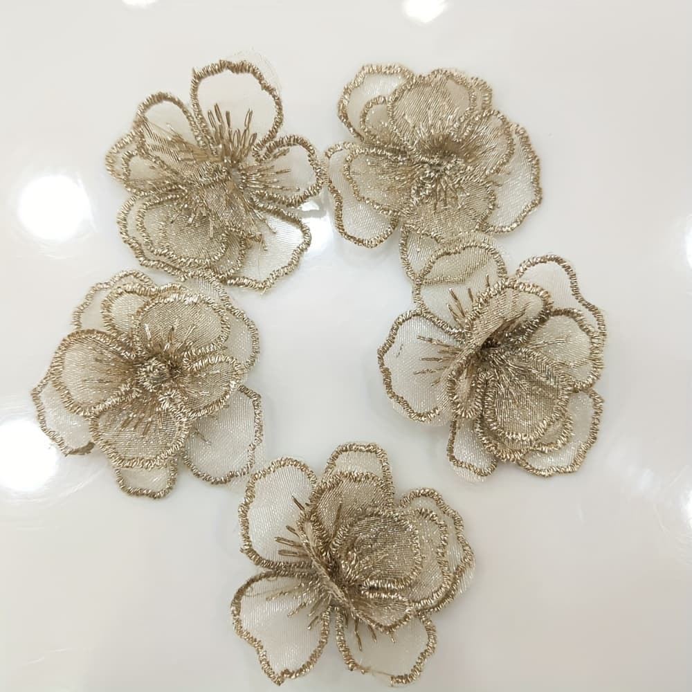 TEMU 10pcs Of Three-dimensional Embroidered Fabric Patches For Decoration