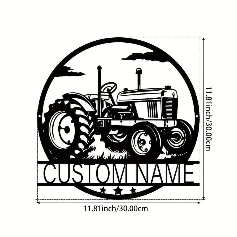 TEMU Custom Tractor Wall Art, Personalized Name Tractor Sign, Farmhouse Wall Decor, Metal Tractor Art, Custom Name Wall Decoration For Porch, Patio, And Gifts