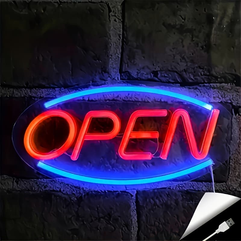 TEMU 1pc Illuminated Neon Sign Featuring , Designed For Businesses. This Wall Serves As A Decorative Night Lamp Usb, Suitable For Bars, Shops, Cafes, Hotels, And Outdoor Settings