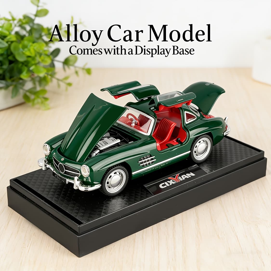 TEMU Car Static Model Decoration Mercedes Benz Alloy Car Model With Display Base, Openable Doors Restored Details, Home Desktop Ornament Collectible Gift For Festival Birthday
