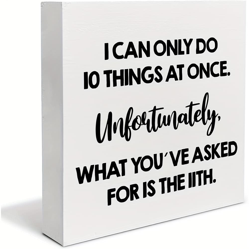 TEMU 1pc Classic "i Can Do At " Pvc Sign - 3.96 Inch Funny Office Gift, Party Favor, Decorative Office Desk Celebration Additions Plaque Affirmations Table Sign For Cabinet Shelf